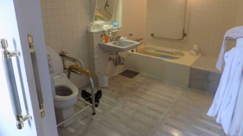 Bathroom of accessible room at Kyoto Garden Palace Hotel