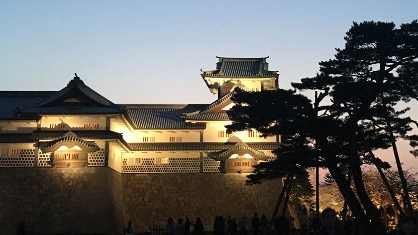 Kanazawa Castle at Night