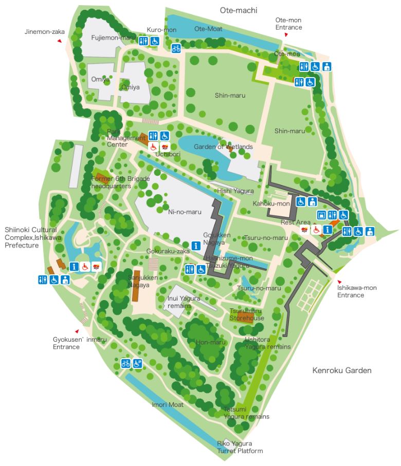Map of Kanazawa Castle