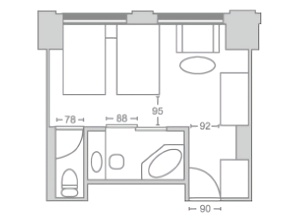 Oriental Hotel Hiroshima accessible room layout