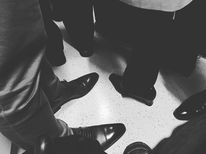 Feet on train