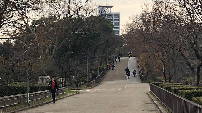 Steep path at Osaka Castle