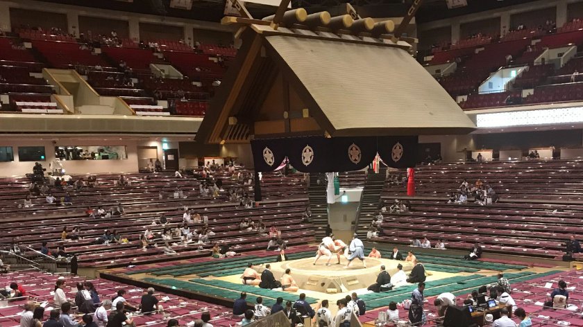 Sumo wrestling at Kokugikan