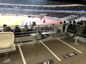 Wheelchair seating with two wheelchair spaces