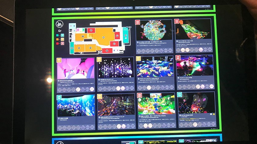 Accessibility map on tablet at teamLab Boarderless