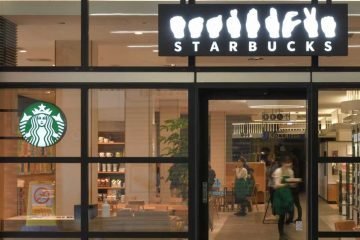 Entrance of Starbucks in sign language