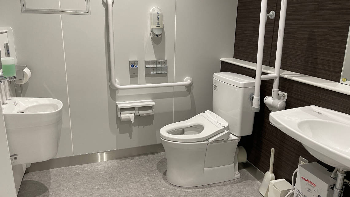 Accessible toilet in auction building