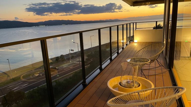 Balcony view from the room "Mizu no 6" Balcony view from the room "Mizu no 6"