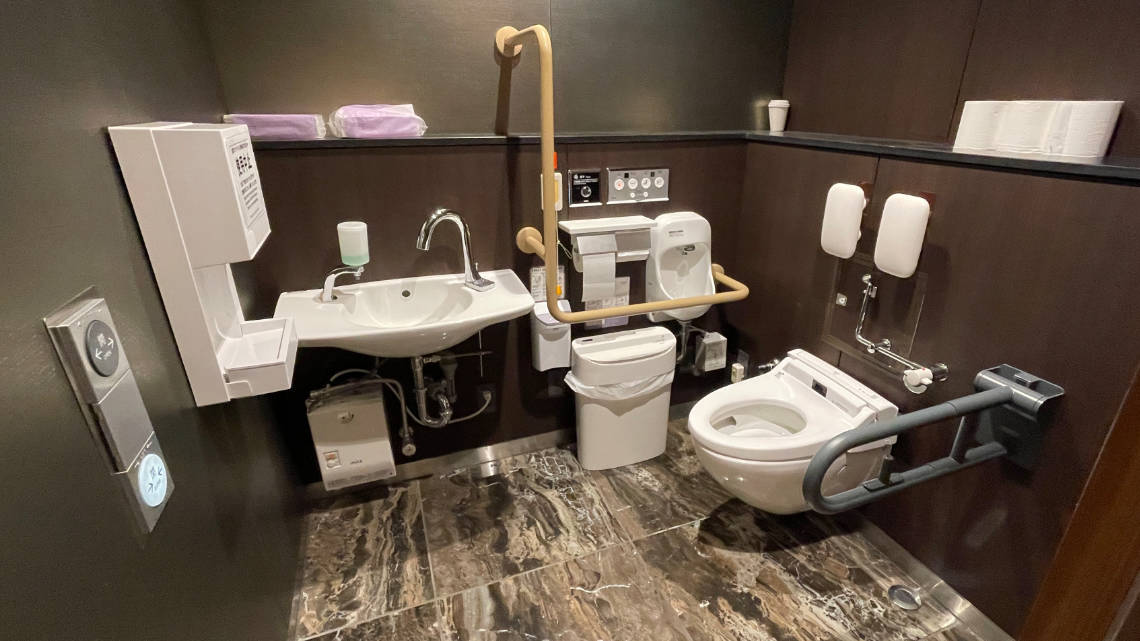 Accessible toilet in the lobby