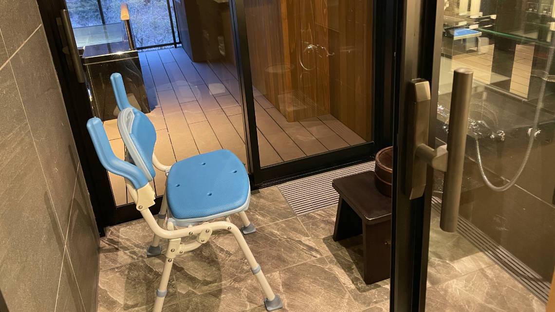Shower with shower chair