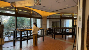 Display of various aromas with counters that are positioned too high for wheelchair users.